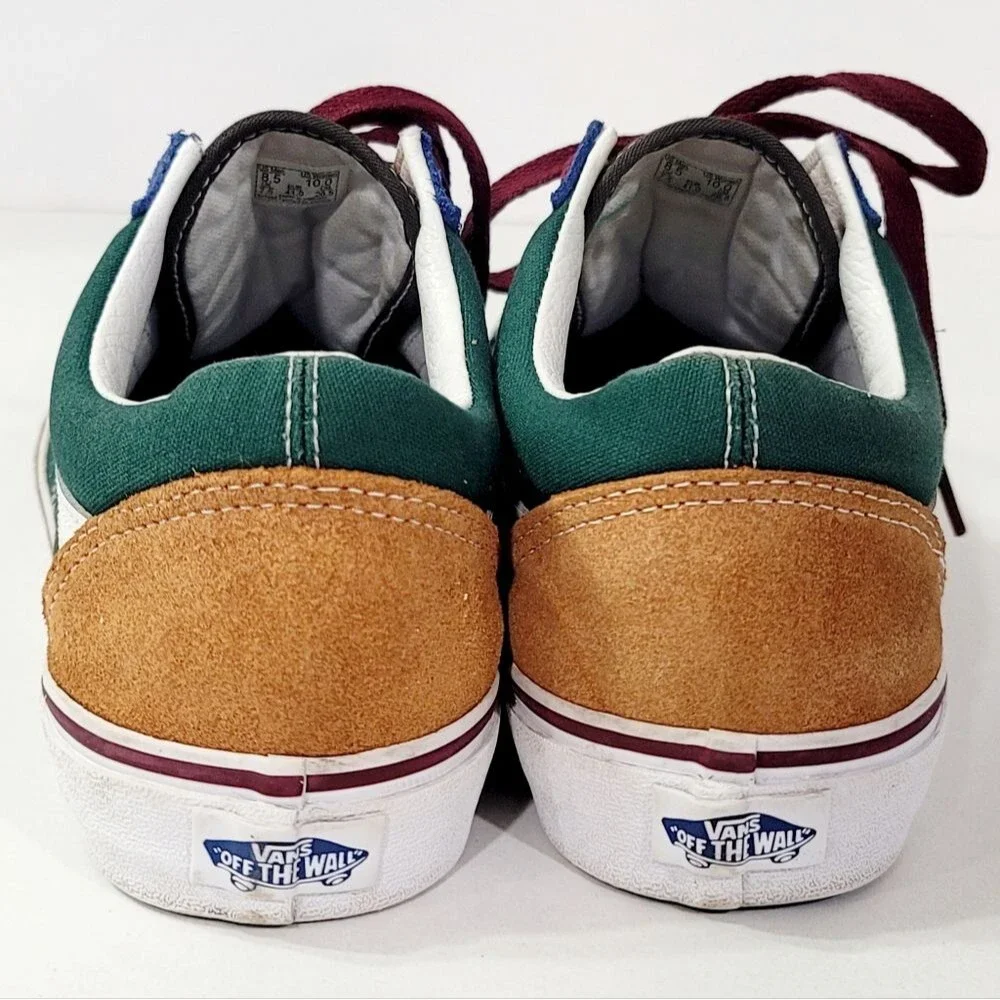 VANS Old Skool Yacht Club Sneakers Blue Green Yellow Colorblock 8.5M/10W EUC